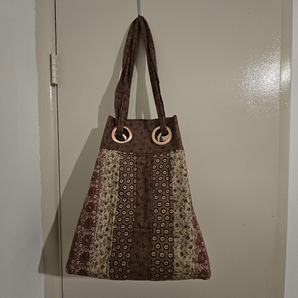 Elegant Brown Patterned Tote Bag